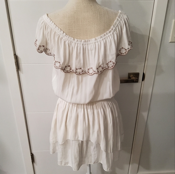 Ramy Brook Off-the-Shoulder Cynthia Flounce Mini Dress Size L - Picture 6 of 14